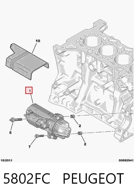 Motor de arranque 5802FC Peugeot/Citroen
