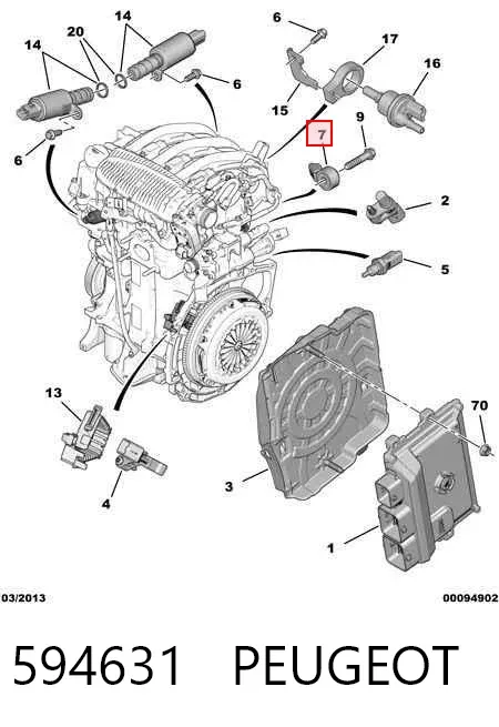 Sensor de detonacion 594631 Peugeot/Citroen