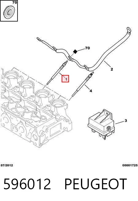 Bujía de precalentamiento 596012 Peugeot/Citroen