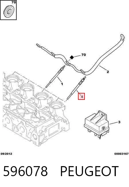 Bujía de precalentamiento 596078 Peugeot/Citroen