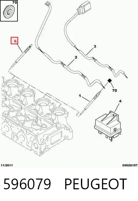 Bujía de precalentamiento 596079 Peugeot/Citroen