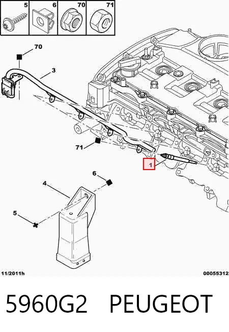 Bujía de precalentamiento 5960G2 Peugeot/Citroen