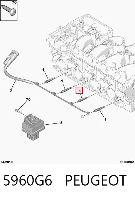 Bujía de precalentamiento 5960G6 Peugeot/Citroen