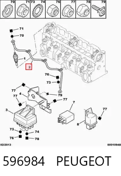 Cable de bujías de precalentamiento PEUGEOT 596984