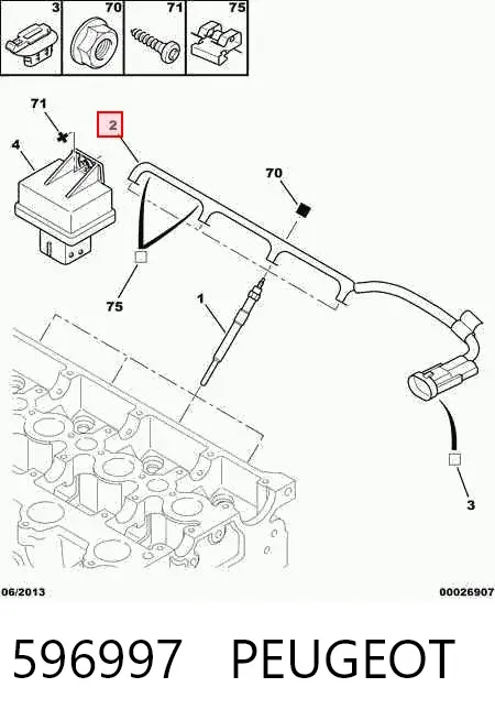 Cable de bujías de precalentamiento 596997 Peugeot/Citroen
