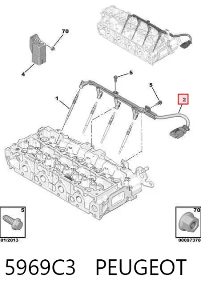 Cable de bujías de precalentamiento PEUGEOT 5969C3