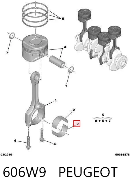 Cojinetes de biela 606W9 Peugeot/Citroen