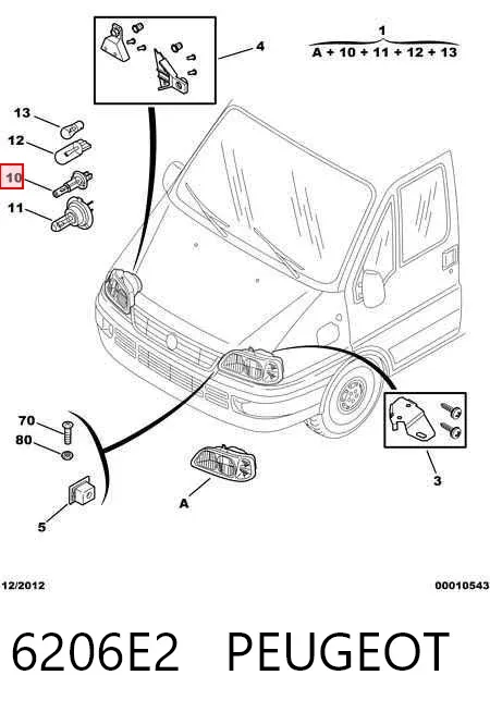 Faro derecho 6206E2 Peugeot/Citroen