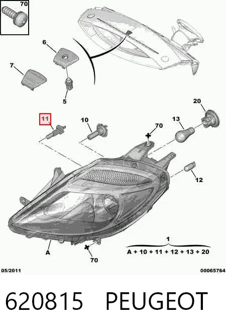 Faro izquierdo 620815 Peugeot/Citroen