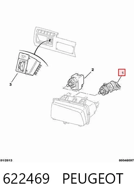 Motor regulador de faros 622469 Peugeot/Citroen