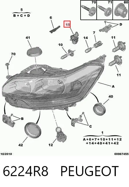 Motor regulador de faros 6224R8 Peugeot/Citroen
