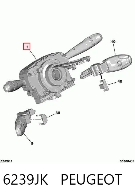 Conmutador columna dirección 6239JK Peugeot/Citroen