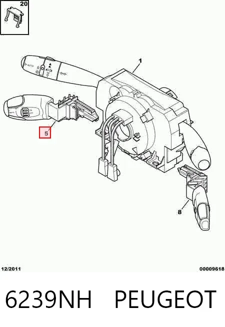 Interruptor de control de crucero 6239NH Peugeot/Citroen