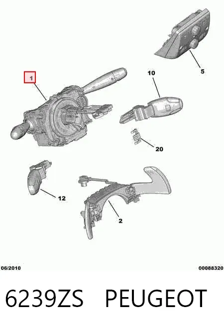 Conmutador columna dirección Citroen C3 I