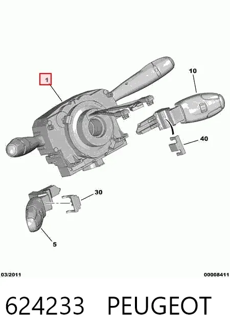 Conmutador columna dirección 624233 Peugeot/Citroen