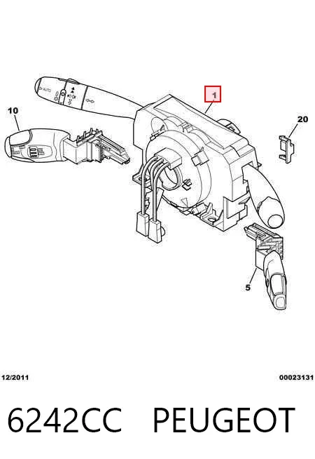 Conmutador columna dirección 6242CC Peugeot/Citroen