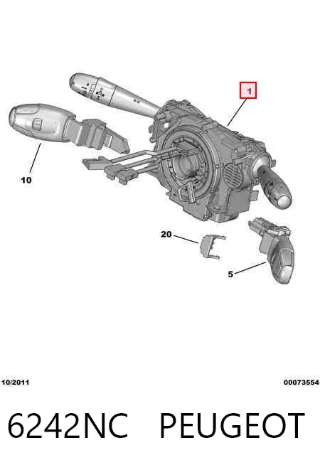 Conmutador columna dirección 6242NC Peugeot/Citroen