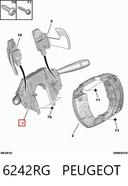 Conmutador columna dirección Citroen C5 III