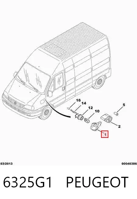 Luz intermitente de guardabarros 6325G1 Peugeot/Citroen