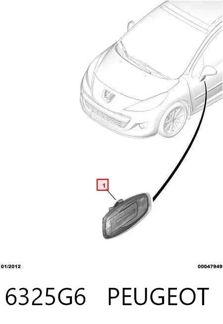 Luz intermitente del espejo retrovisor derecho 6325G6 Peugeot/Citroen