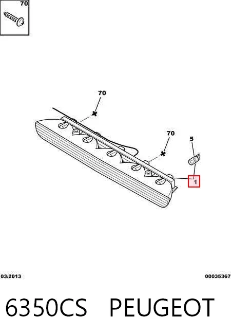 Tercera luz de freno Citroen C8 EA, EB