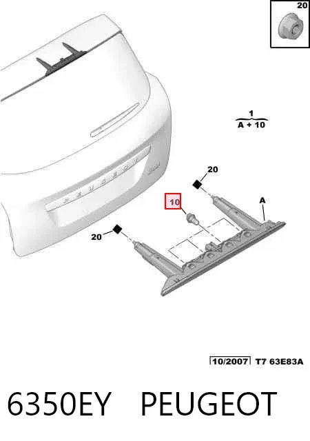 Tercera luz de freno Peugeot 308 SW I