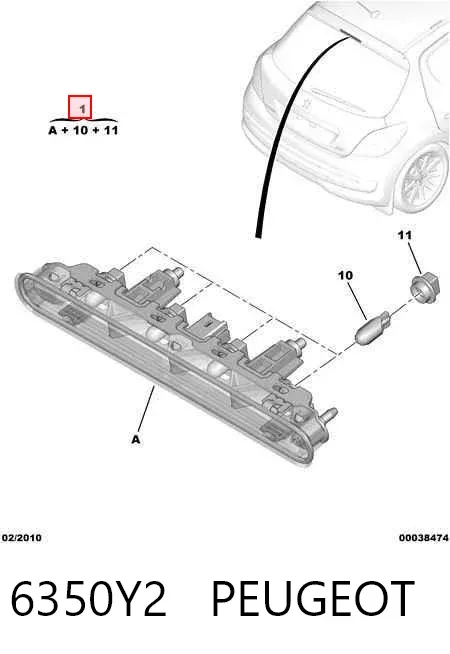 Tercera luz de freno 6350Y2 Peugeot/Citroen