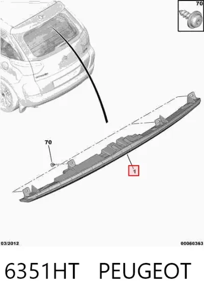Luz de freno trasera adicional PEUGEOT 6351HT