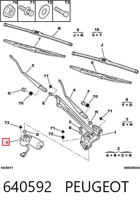 Motor limpiaparabrisas 640592 Peugeot/Citroen
