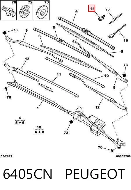 Sensor de lluvia 6405CN Peugeot/Citroen