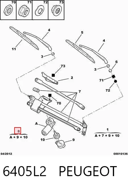 Motor limpiaparabrisas 6405L2 Peugeot/Citroen