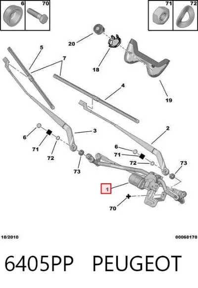 Trapezio del limpiaparabrisas PEUGEOT 6405PP