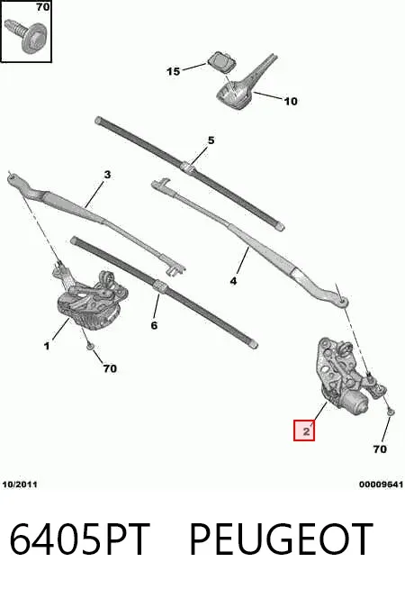 Motor limpiaparabrisas delantero derecho 6405PT Peugeot/Citroen