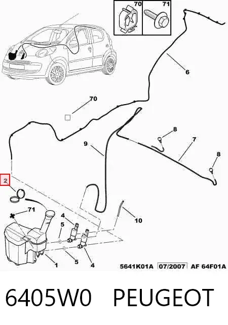 Deposito de limpiaparabrisas 6405W0 Peugeot/Citroen