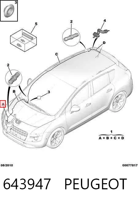 Manguera del lavaparabrisas 643947 Peugeot/Citroen