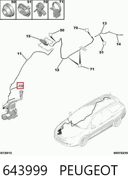 Manguera del lavaparabrisas 643999 Peugeot/Citroen