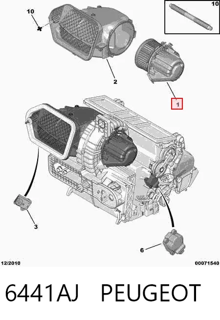 Ventilador habitáculo 6441AJ Peugeot/Citroen