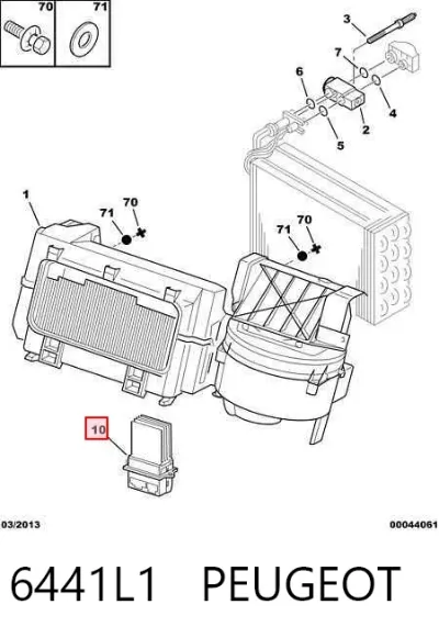 Resistencia del ventilador del habitáculo PEUGEOT 6441L1