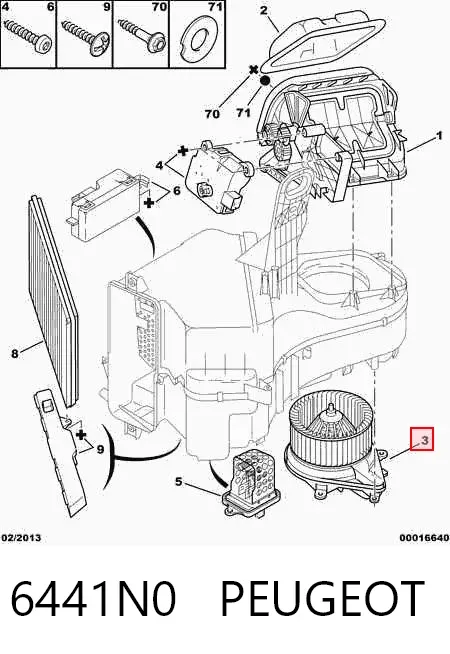 Ventilador habitáculo 6441N0 Peugeot/Citroen