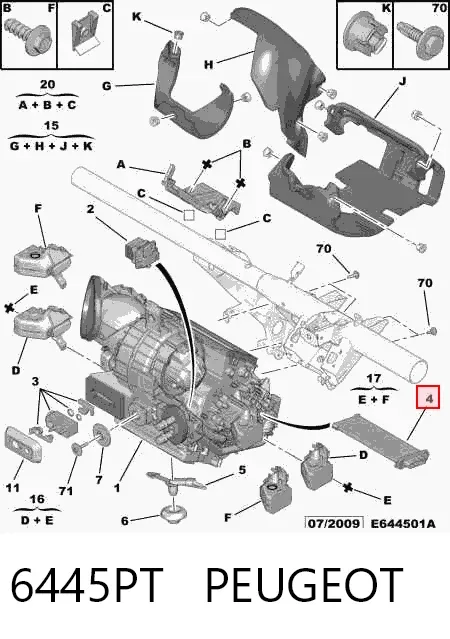 Calentador eléctrico de aire para el sistema de calefacción del habitáculo 6445PT Peugeot/Citroen