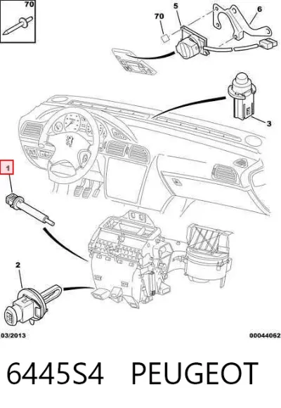 Sensor de temperatura del evaporador PEUGEOT 6445S4
