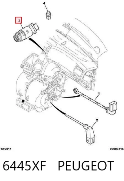 Sensor de temperatura del aire interior PEUGEOT 6445XF