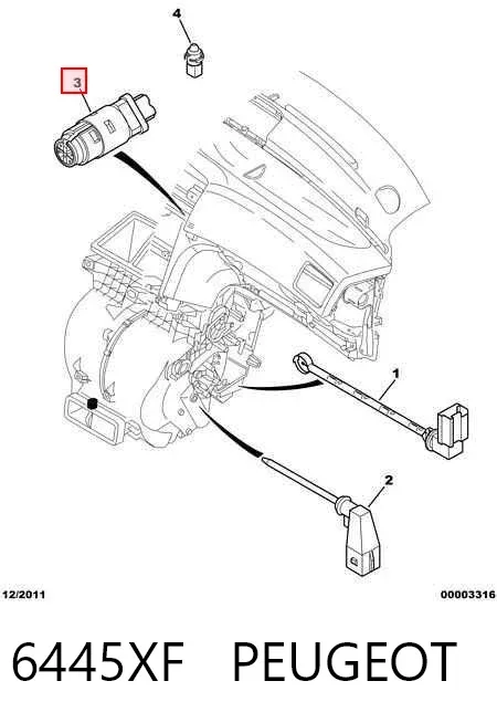 Sensor de la temperatura interior 6445XF Peugeot/Citroen
