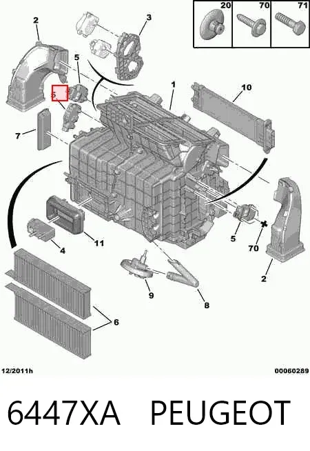 Actuador de compuerta de la calefacción 6447XA Peugeot/Citroen