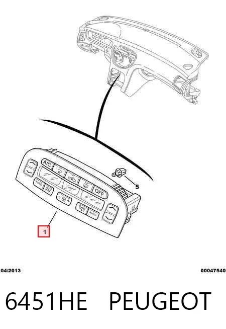 Unidad de control aire acondicionado 6451HE Peugeot/Citroen