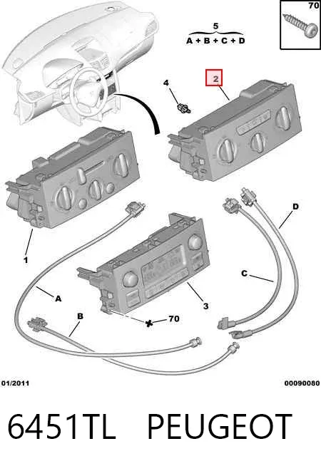 Unidad de control aire acondicionado 6451TL Peugeot/Citroen