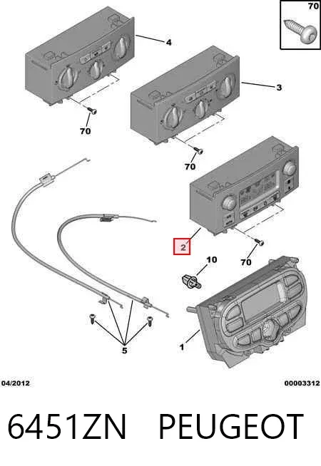 Unidad de control aire acondicionado 6451ZN Peugeot/Citroen