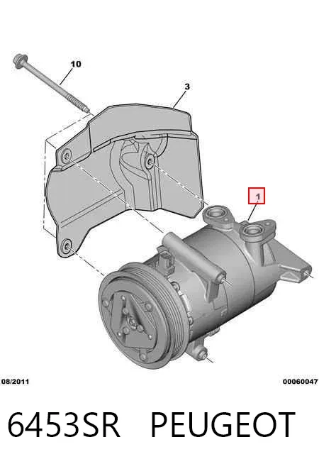 Compresor de aire acondicionado 6453SR Peugeot/Citroen