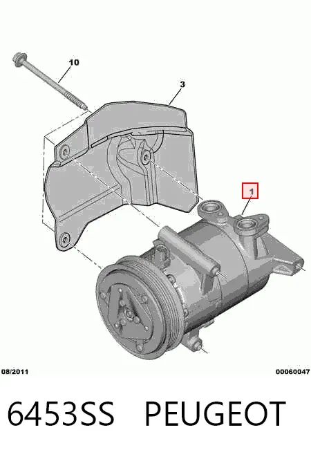Compresor de aire acondicionado 6453SS Peugeot/Citroen
