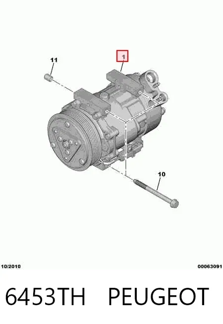 Compresor de aire acondicionado 6453TH Peugeot/Citroen